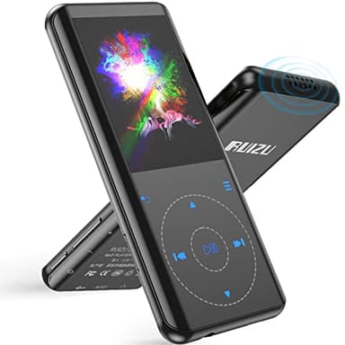 Reproductor MP3 de 64 GB, Bluetooth 5.3, sonido sin pérdidas de música HiFi, carcasa de metal integrado en HD, botón táctil, altavoz, grabadora de voz para deportes, correr, ampliable hasta 128 GB