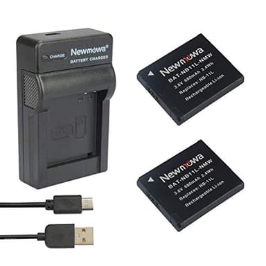 Newmowa NB-11L Batería (2-Pack) y Kit Cargador USB portátil para Canon NB-11L y Canon PowerShot A2300 IS, A2400 IS, A2500, A2600, A3400 IS, A3500 IS, A4000 IS, ELPH 110 HS