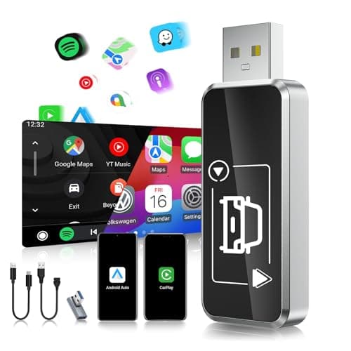 Adaptador inalámbrico Carplay y Android Auto, WiFi de 5 GHz CarPlay con Cable,Plug and Play Convierte cableado a inalámbrico para automóviles de 2015 y iOS 11+