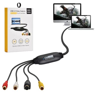 Convertidor VHS a digital, tarjeta de captura de video USB 2.0, dispositivo de tarjeta de captura de audio y video, antiguo VHS Mini DV Hi8 DVD VCR a convertidor digital para Mac, PC compatible con