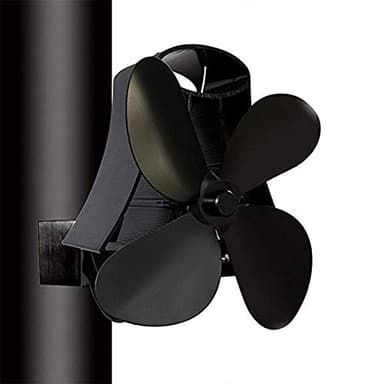 LEDGOO Ventilador de Horno con Funcionamiento silencioso, 4 aspas, Horno de leña con distribución de Calor para Chimenea.