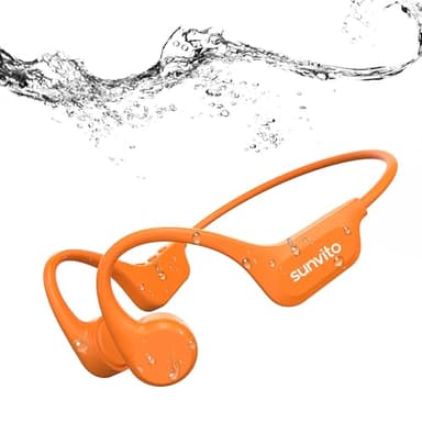 sunvito Auriculares Conduccion Osea, Abiertos con Bluetooth inalámbrico 5.3-IP68, Resistente al Agua, Memoria 32G Integrada, Auriculare Natacion para Ejercicios al Aire