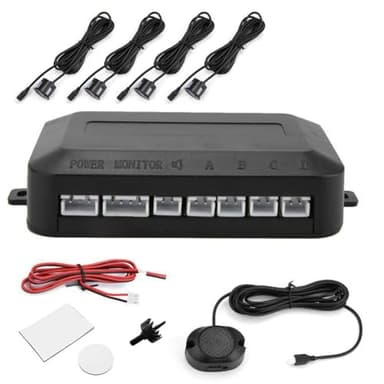 KSTE Sensor de aparcamiento, Aparcamiento sensor de marcha atrás del kit del radar del indicador de aviso de sonido de la sonda del sistema 12V