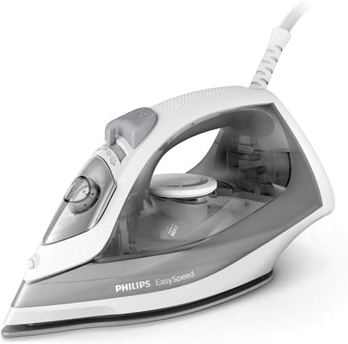 Philips EasySpeed Plancha de Vapor, 2000W de Potencia, Golpe de Vapor de 100g, Depósito de Agua de 220ml, Suela Cerámica Antirrayas, Sistema Antigoteo, Control Calc-Clean (GC1751/80)