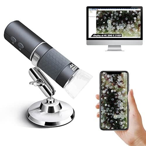 Ninyoon 4K WiFi Microscopio para iPhone Android, 50 a 1000X Microscopio Digital USB Inalámbrico Super HD Endoscopio Cámara para Todos Los iPhone iPad Android Teléfonos Tablet Windows Mac Chrome Linux