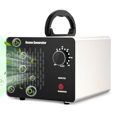 Kasakily Generador de Ozono Hogar 28,000mg/H, Profesional Máquina de Ozono Para Coche Desinfectador de Ozono Purificador Ozono de Aire con Temporizador, Eliminación de Olor y Desinfección