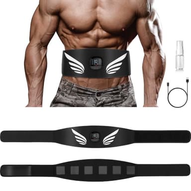 Profey EMS Estimulador Muscular, Electroestimulador Abdominal con 10 Modos 30 Intensidades E Indicador De Consumo De CaloríAs, Entrenador Electroestimulador Muscular para Hombres Y Mujeres-Tipo-C