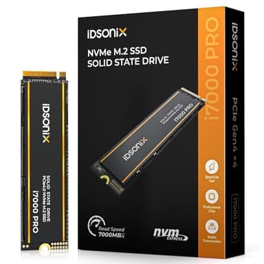 iDsonix M.2 SSD 2 TB, PCIE GEN4X4, NVME SSD M.2 2280 con Flash 3D NAND y disipador de Calor, hasta 7000 MB/s, Unidad de Estado sólido Interna para PS5, PC, computadora portátil y de Escritorio