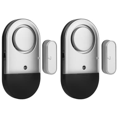 Adiwo Door and Window Alarm,2 Pieces Sensor Alarms with MAX 125dB Volume,5 Alarm Modes,Alarm and Doorbell for Home,Garage,Office,Shop,Security System-Black and Gray