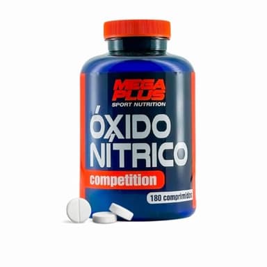 Oxido Nítrico Mega Plus, 180 capsulas,(171028) No dopante, crecimiento muscular, mayor recuperación y resistencia, L-arginina, α-ketoglutarato, Sin Aspartamo