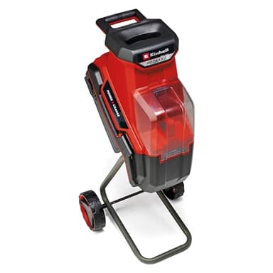 Einhell Trituradora de cuchillas con batería REDAXXO 36/25 Power X-Change (36V, máx. 25mm de grosor de rama, 3 cuchillas reversibles de acero, bolsa colectora de 55L, asa de transporte, prensador)