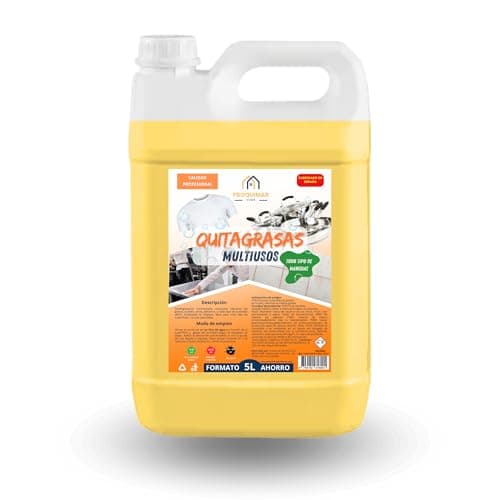 Desengrasante Concentrado Extrafuerte Proquimar – Limpiador Profesional para Cocinas, Baños, Vehículos y Más – Elimina Grasa y Suciedad Incrustada – Garrafa de 5 Litros