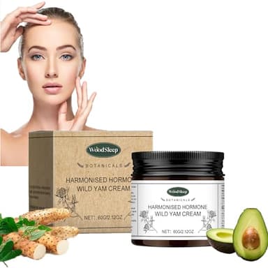 Crema de ñame salvaje 2025, 60 g, crema de ñame salvaje para el equilibrio hormonal, crema de ñame salvaje enriquecida orgánica, crema de ñame silvestre hidratante para el equilibrio hormonal, crema