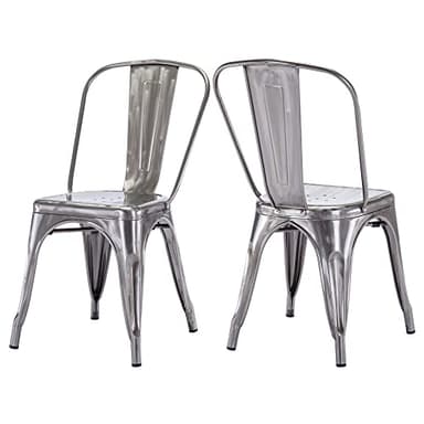 DUHOME - Sillas de comedor de cocina, juego de silla Bistrot industrial de metal, apilables silla de cocina, escandinava silla taburete para bar, café, restaurante, jardín (2 unidades, metal)