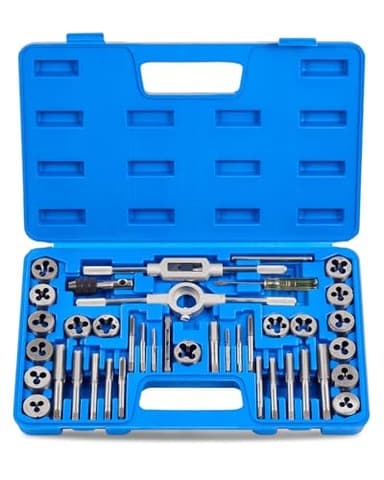 Orion Motor Tech Juego de Machos y Matrices de 40 Piezas, Tamaños Métricos | Kit de Herramientas para Mejorar el Hogar para Crear y Reparar Roscas | Juego de Herramientas Manuales con Llaves Métricas