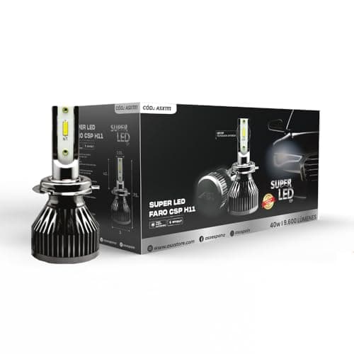ASX Iluminación Super LED Homologadas en España, 13W, 1170 Lúmenes reales, Lámpara de Faros Delanteros 12-70V. Bombillas LED Luz Blanca 6000K Chip CSP, Conversión Faros Led, IP68, PACK 2 (H11)