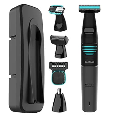 Cecotec Afeitadora Multifunción 5 en 1 Bamba PrecisionCare Extreme 5in1. Batería de Litio, Cuerpo y Rostro, Waterproof, Fácil limpieza IPX5, Autonomía 60 min, Incluye Cabezal Afeitado laminado