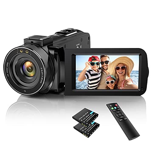IXNAIQY Videocámara Digital 1080P 36MP, Cámara Vlogging con IR Visión Nocturna 16X Zoom Digital, Cámara de Vídeo con 3.0" Pantalla Táctil 270° Rotativo Camcorder con Control Remoto, 2 Baterías