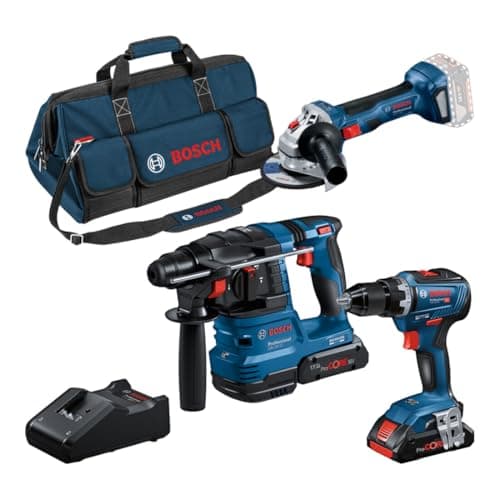 Bosch Professional set de GSR 18V-55 + GWS 18V-7 + GBH 18V-22 (incl. 2 baterías ProCORE de 4,0 Ah, cargador GAL 18V-40, en bolsa de herramientas mediana)