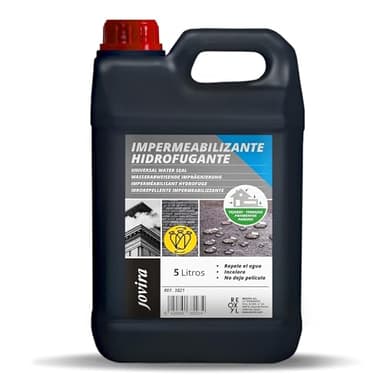 JOVIRA PINTURAS Impermeabilizante Hidrofugante. Transparente e Invisible. Total protección en suciedad de fachadas, cubiertas, baldosas, hormigón, terrazas, tejados. Repelente al agua. (5 Litros)