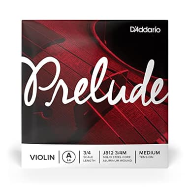 D'Addario J812 3/4M Prelude 3/4 Scale Medium Tension Single A String for Violin