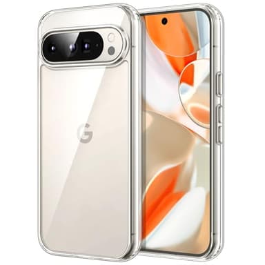 JETech Funda para Google Pixel 9 Pro XL 2024, Anti-Amarillo Antigolpes Protectora Carcasa, Antiarañazos PC Duro Respaldo (Transparente)