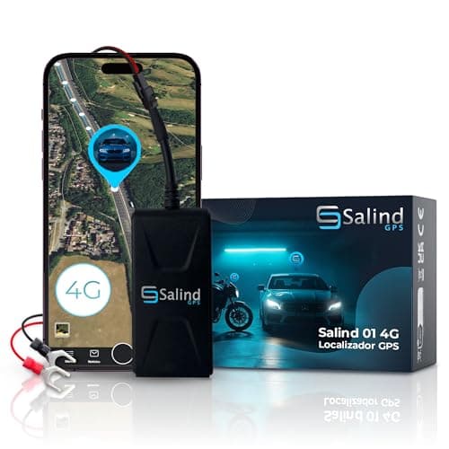 Salind GPS - Salind 01 4G - Localizador GPS para Coche, Moto y Otros Vehículos - Conexión Directa a Batería - Seguimiento en Tiempo Real, Historial de Rutas y Alarmas - Longitud Total del Cable 1,06m