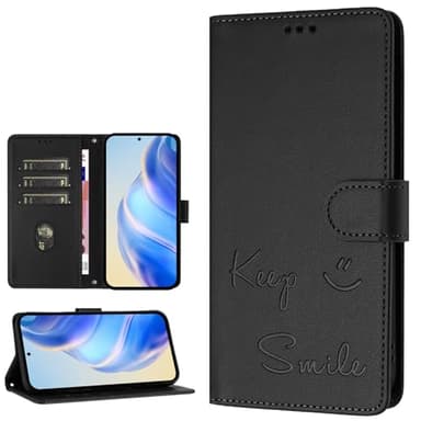 SHIEID Carcasa para ZTE Nubia Focus Pro 5G, ZTE Nubia Focus Pro 5G Funda [RFID] Funda de teléfono Pintada con una Sonrisa [Tarjetas Ranuras], Funda para ZTE Nubia Focus Pro 5G-Negro
