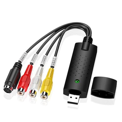 VHS a digitalizador,capturadora de vídeo USB 2.0 Hi8 VHS a DVD, digitalización de Audio y vídeo, convertidor de VHS a USB.para PC, Vídeo, DVD, Windows XP 10/8/7