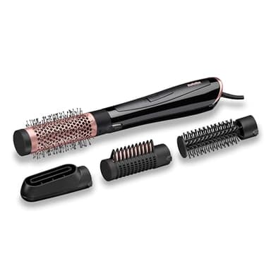 BaByliss Cepillo de Aire Caliente Perfect Finish AS126E, 1000 W, 4 cabezales intercambiables, Seca, Moldea, Alisa, Volumen, Tecnología Iónico, Pelo suave, Brillante y sin encrespamiento