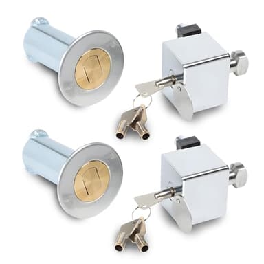 DOJA Barcelona | Cerradura para Puerta Enrollable | 2 Candados Iguales con 6 Llaves | Cierre Puerta Garaje con Vástago de Tipo Arpón | Seguridad | Puerta Metalica, Cerradura Puerta, Persianas