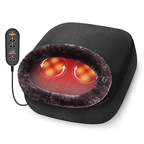 Snailax Shiatsu masajeador de pies con función térmica, calentador de pies 2 en 1, masajeador de espalda, masajeador eléctrico, masajeador de relajación, regalos para hombres, mujeres