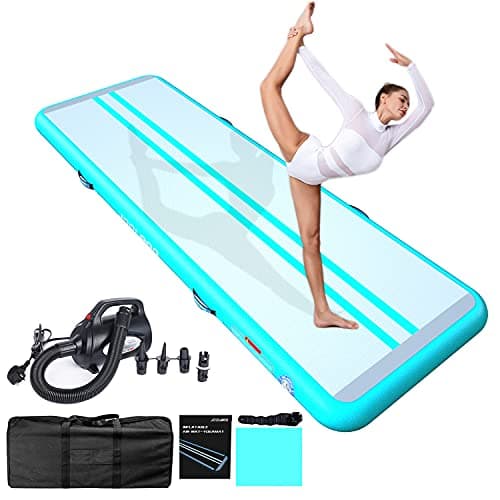 JOOLOOG Tumbling Matte 2M 3M 4M 5M 6M Tumble Thick Thick 10/20CM Gimnasia Tumbling Matte Hinchable Training con bomba de aire eléctrica de 650 W para uso doméstico Tumble Gym Training Cheerleading