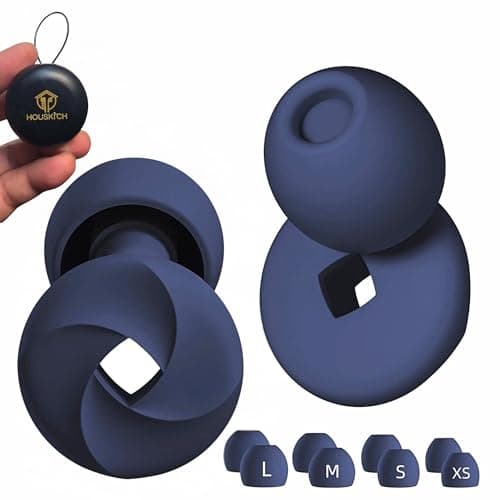 Tapones para los Oídos Antiruido, Tapones Oídos Ruido Dormir, Reducción de Ruido 33 dB,Tapones Anti Ronquidos de Silicona Flexible, Para Conciertos,Viajes, Estudiar. (Azul Marino, talla única)