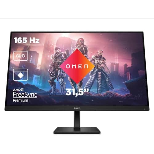 HP OMEN 32q - Monitor Gaming de 32" QHD (2560 x 1440 a 165 Hz, IPS, 16:9, 1ms, HDMI, Antirreflejo, DisplayPort, AMD FreeSync Premium, Compatible con Consolas) Negro