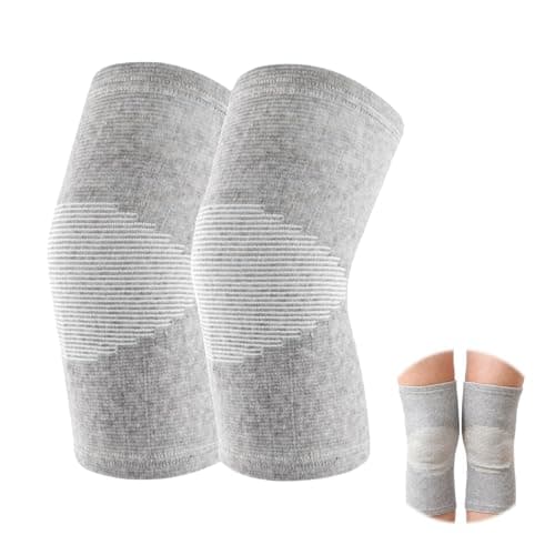2 rodilleras de bambú para mujer, artrosis, vendajes ajustables, rodilleras, rodilleras, rodilleras, rodilleras, rodilleras, compresión para voleibol, entrenamiento, artrosis, rodillera, deportes (L)