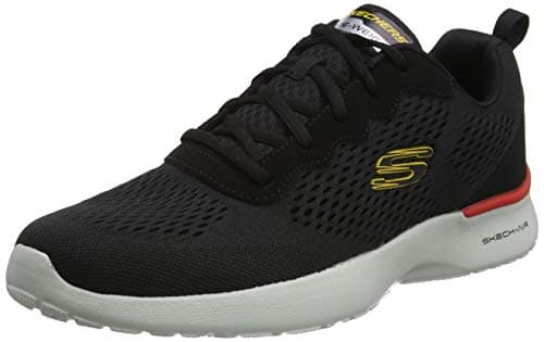 Skechers Skech-Air Dynamight Tuned Up, Zapatillas de Deporte Hombre, Black Engineered Mesh PU Gray Trim, 44 EU