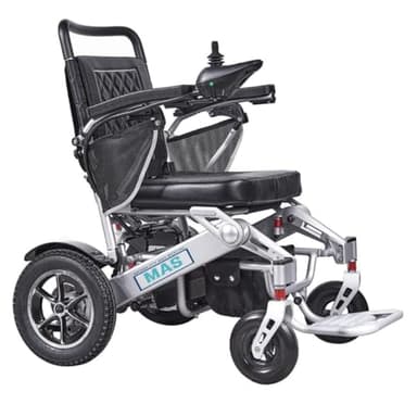 Silla de ruedas eléctrica plegable, Silla de ruedas eléctrica plegable ligera adultos, MAS Mobility Aid Social, Marca Española, Silla de ruedas eléctrica plegable automática (20AH 35 KM)