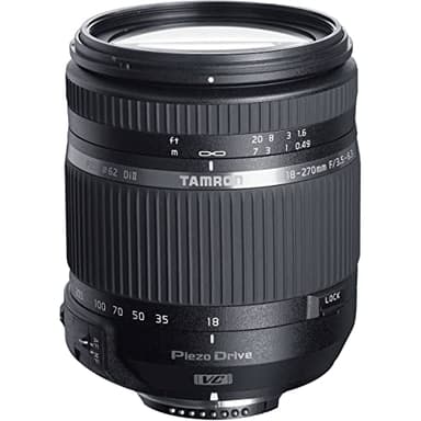 Tamron TS 18 - 270 mm F/3.5 – 6.3 Di II VC PZD - Objetivo para cámara Nikon, 62 mm, distancia focal 18-270 mm, apertura f/3.5 - 6.3, estabilizador óptico, color Negro