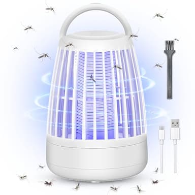 Lámpara antimosquitos, Mata Insectos eléctrico con luz Nocturna 2 en 1, potentes trampas para el Control de plagas para Uso en Interiores y Exteriores