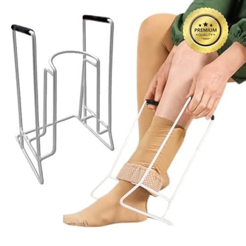 OrtoPrime Calzador de Medias de Compresión DE ACERO Calzador de Calcetines PARA MAYORES Aparato para Poner Medias de Compresión FÁCIL DE USAR Ponedor de Calcetines PONEMEDIAS Ayuda para Vestirse