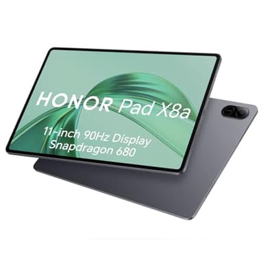 HONOR Pad X8A 4GB 128GB, Ampliable hasta 1TB, WiFi Tablet, Pantalla de 11 Pulgadas 90Hz, Snapdragon 680, 4 Altavoces, Batería 8300mAh, Cuerpo Metálico, Android 14, Google Service, Gris
