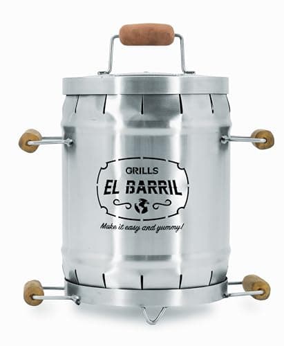 EL BARRIL - Barril para parrilla y ahumador (extra pequeño) | Barril 100% de acero inoxidable | Puedes asar, ahumar, asar y hornear | Sin humo, distribución uniforme del calor y conservación perfecta