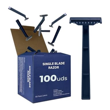 Cuchillas de Afeitar Desechables Acero Inoxidable - 100 unidades - Rasuradoras Desechables Uso Profesional, Estético y Quirúrgico(Cuchillas 1 Hoja)