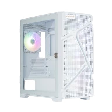 ENERMAX MarbleShell Mesh MS21, ARGB Estuche Compacto para Juegos ATX Mini-Tower para PC, Micro-ATX Placa Base, 4x Ventilador PC ARGB 120mm PWM Blanco Preinstalado, 2x USB 3.0 y USB 3.2 Type C, Blanco
