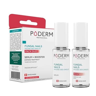 PODERM - TRATAMIENTO INTENSIVO HONGOS EN LAS UÑAS - 2 PRODUCTOS - Para hongos en las uñas difíciles de tratar - Cuidado profesional - Fácil y rápido - SWISS MADE