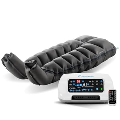 Venen Engel ® 8 Premium equipo de masajes por presoterapia para casa con pantalones, 8 cámaras de aire desactivables, tiempo y presión configurables, 6 programas de masaje, masaje sin interrupciones.