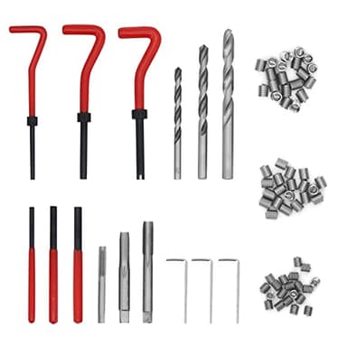 Yuhtech Kit de reparación de roscas M6 M8 M10, 75 piezas, juego de reparación de bobinas helicoidales de 6 mm, kit de helicoil M8