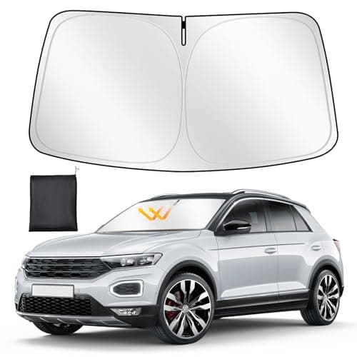 ZATOOTO Parasol para VW T-ROC 2018-2024, Parasol Coche Delantero Plegable, Grueso y Reflectante de Poliéster Bloquea los Rayos UV y Mantiene el Coche Más Fresco