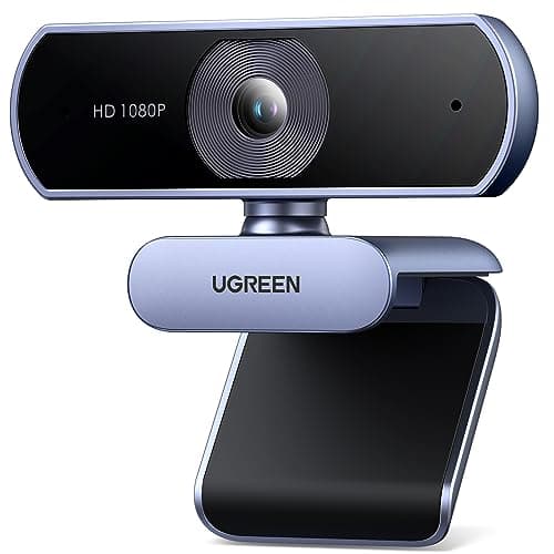 UGREEN Webcam Full HD 1080P 30FPS USB PC Cámara 2 Micrófono Incorporado 360 Grados de Rotación Plug Play para Windows MacOS Linux Soporta Youtube Streaming Skype Video Calling Zoom Videoconferencia